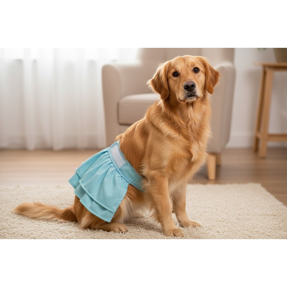 Blueā Ruffle Tutu Dog Diaper Reusable Female Pet XL